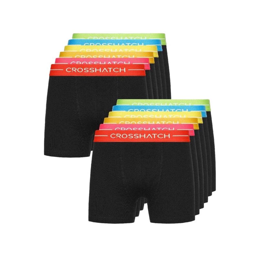 Crosshatch Mens Cotton Blend Boxer Shorts / Black